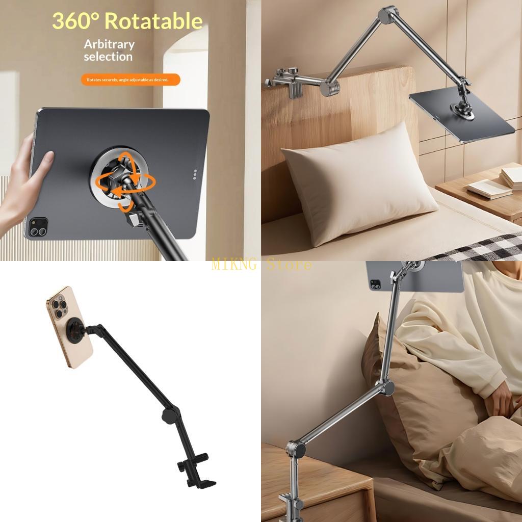 Best Tablet Accessories - ที่วางโทรศัพท์แม่เหล็กหมุนได้ 360 องศาและคอห่านปรับได้ใช้งานง่ายสำหรับแท็บเล็ตโทรศัพท์ใช้ที่ดีที่สุดขาย