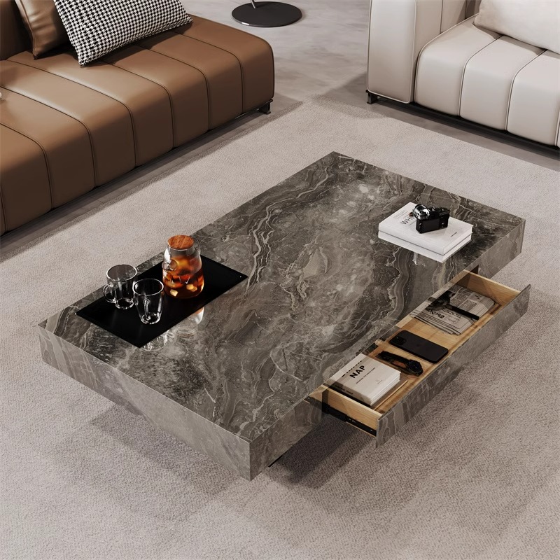 Unique Table Accessories - โต๊ะกาแฟหรูหราเรียบง่าย โต๊ะกาแฟทรงสี่เหลี่ยมทันสมัย โต๊ะกาแฟสไตล์นอร์ดิกพรีเมียม ของตกแต่งบ้านที่ไม่เหมือนใคร