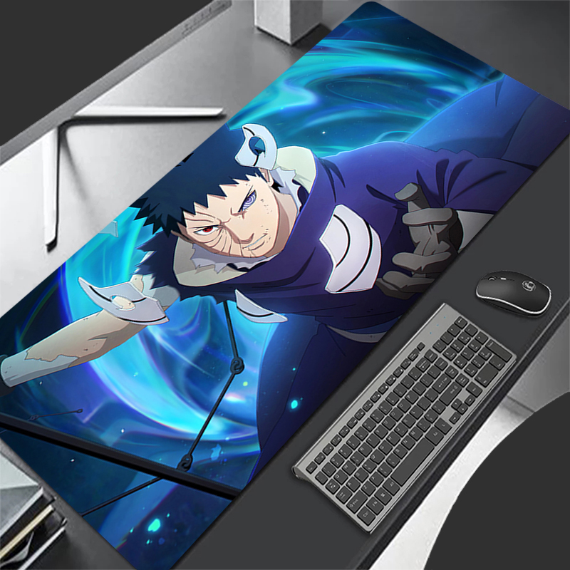 Tablet Cute Accessories - แผ่นรองเมาส์อะนิเมะคาร์เปขนาดใหญ่นารูโตะ โอบิโตะ อุจิวะพีซีเกมเมอร์คอมพิวเตอร์เมาส์แพด วาร์มิโลคีย์บอร์ดอุปกรณ์เสริมสำหรับเล่นเกมแผ่นรองเม้าส์แบบขยาย
