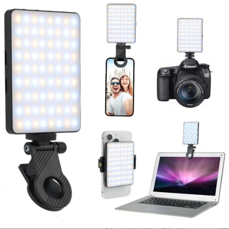 Tablet Accessories Aesthetic - ไฟเซลฟี่ LED แบบชาร์จได้ 1 ชิ้น, ไฟปรับความสว่างได้