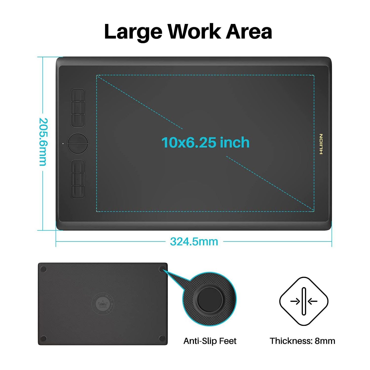 10x6 นิ้ว HUION H610X กราฟิกแท - Huion Tablet Accessories บทวิจารณ์และราคา